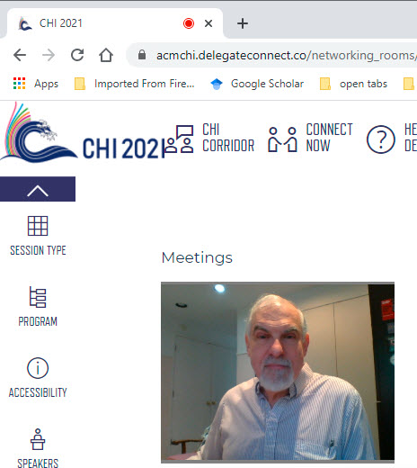 CHI'2021 picture of Brad in Zoom